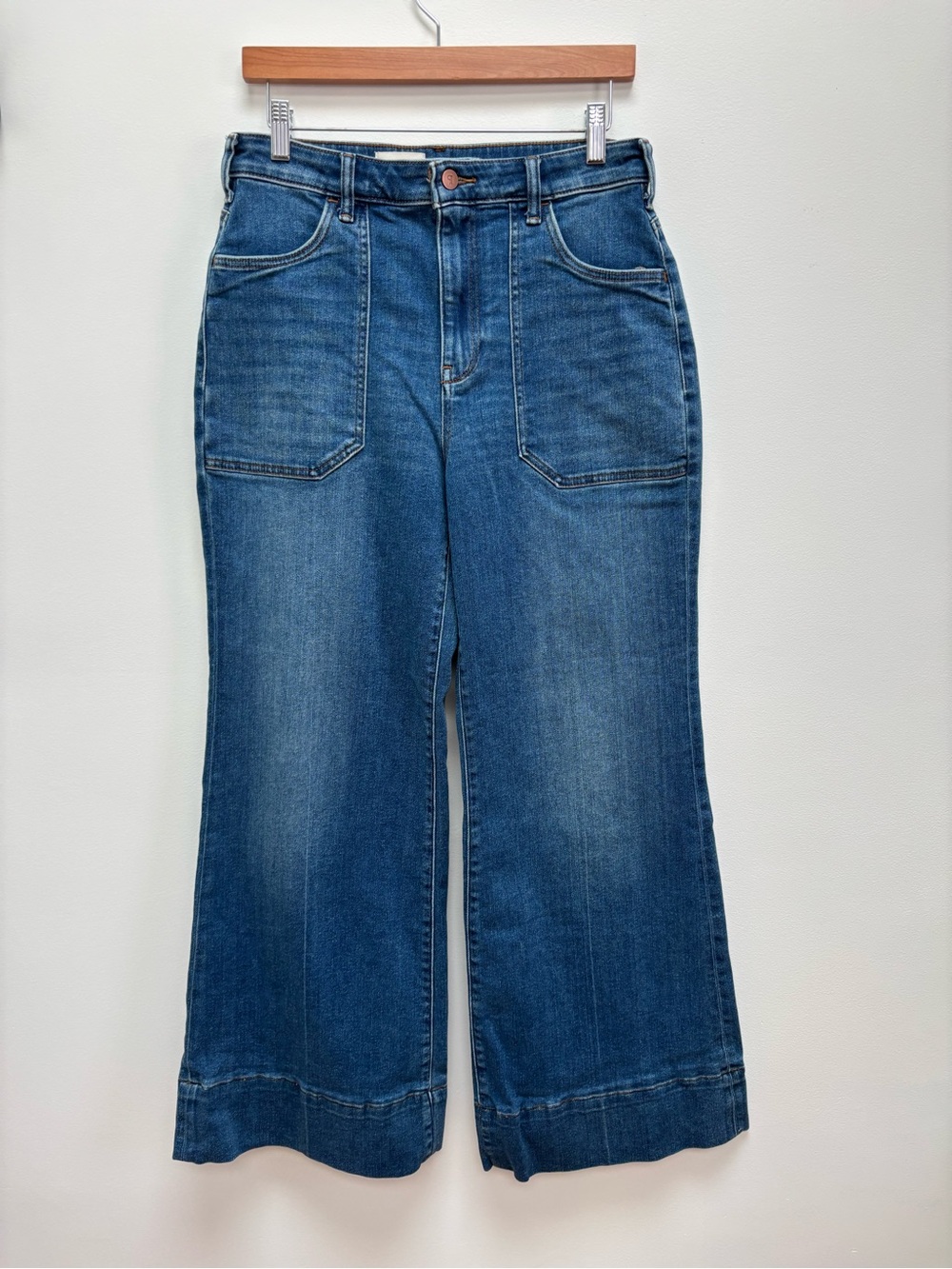 Pilcro High Rise Wide Leg Medium Wash Blue Jeans 30 - Picture 2 of 6